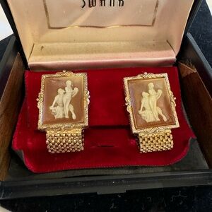 Swank vintage cameo cuff links